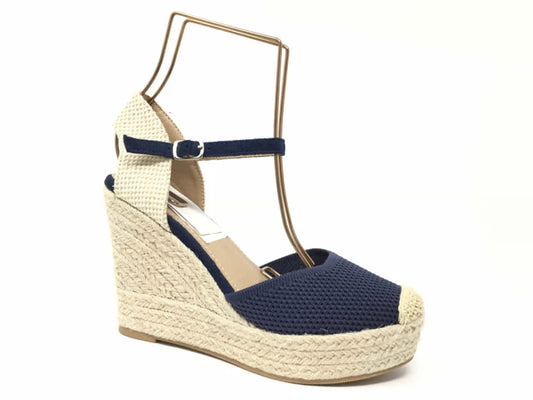 Sandalias Alpargatas de Mujer de Cuña Azul Marino